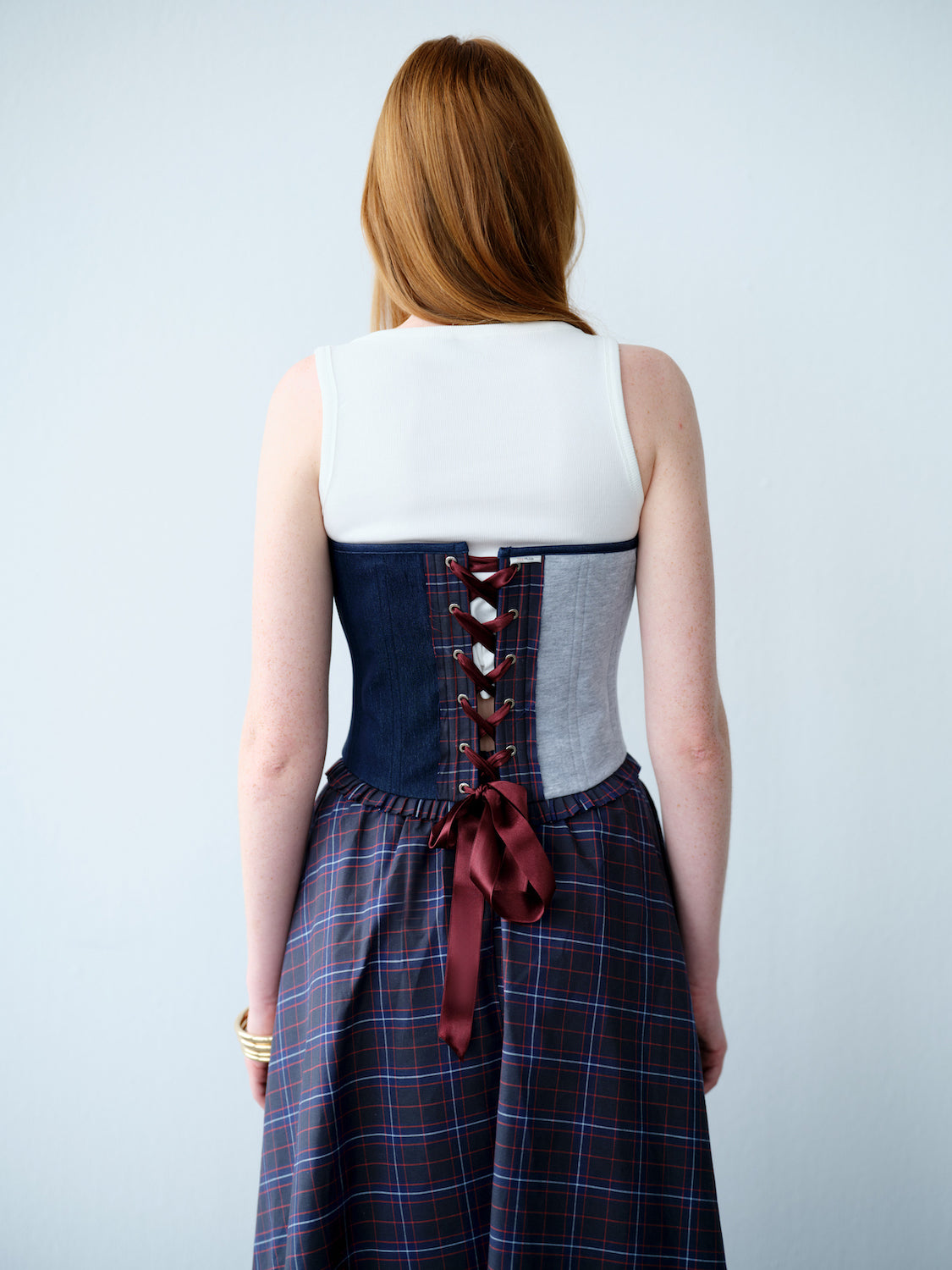 Robin Gri/Denim Corset Set
