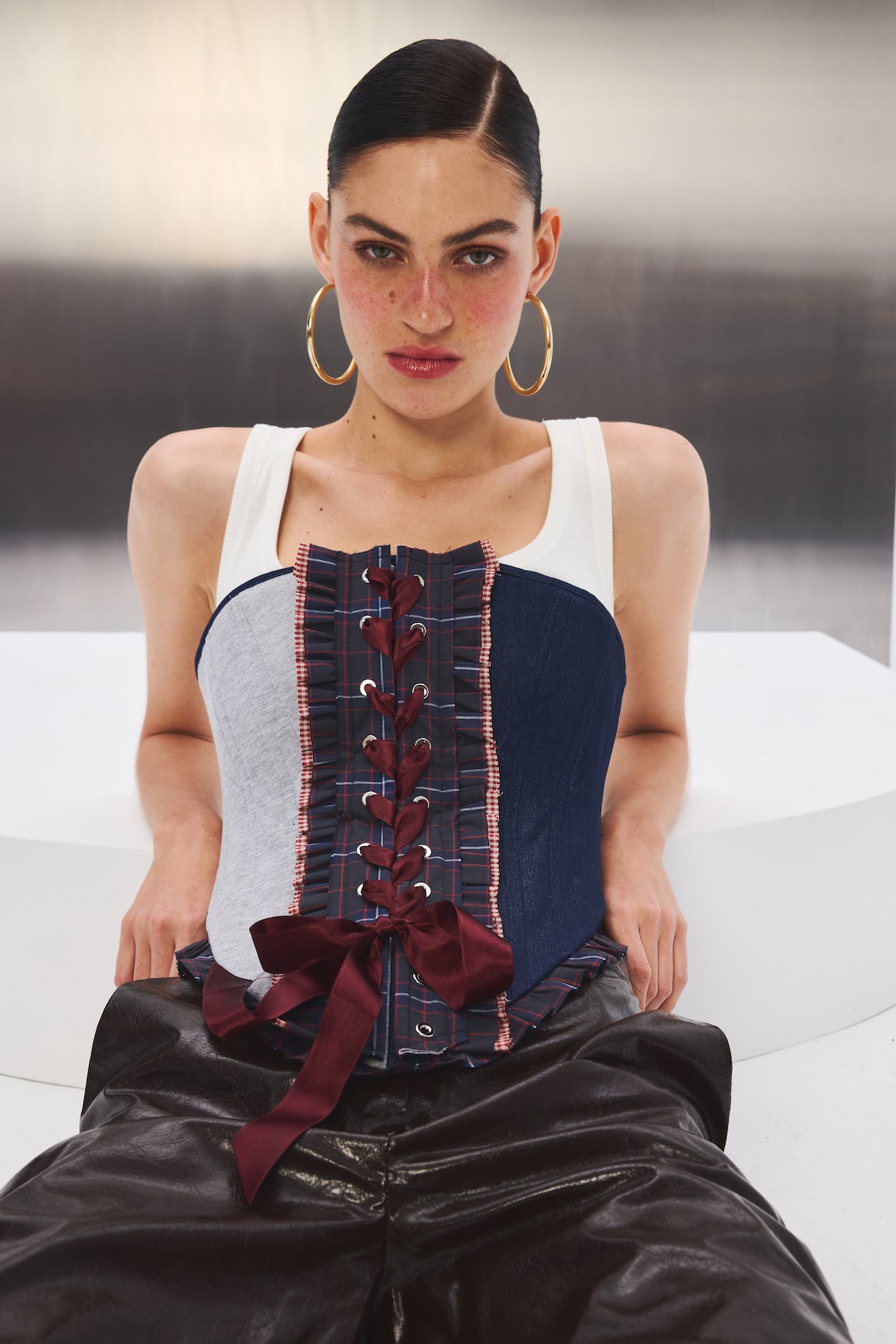 Robin Gri/Denim Korse Set