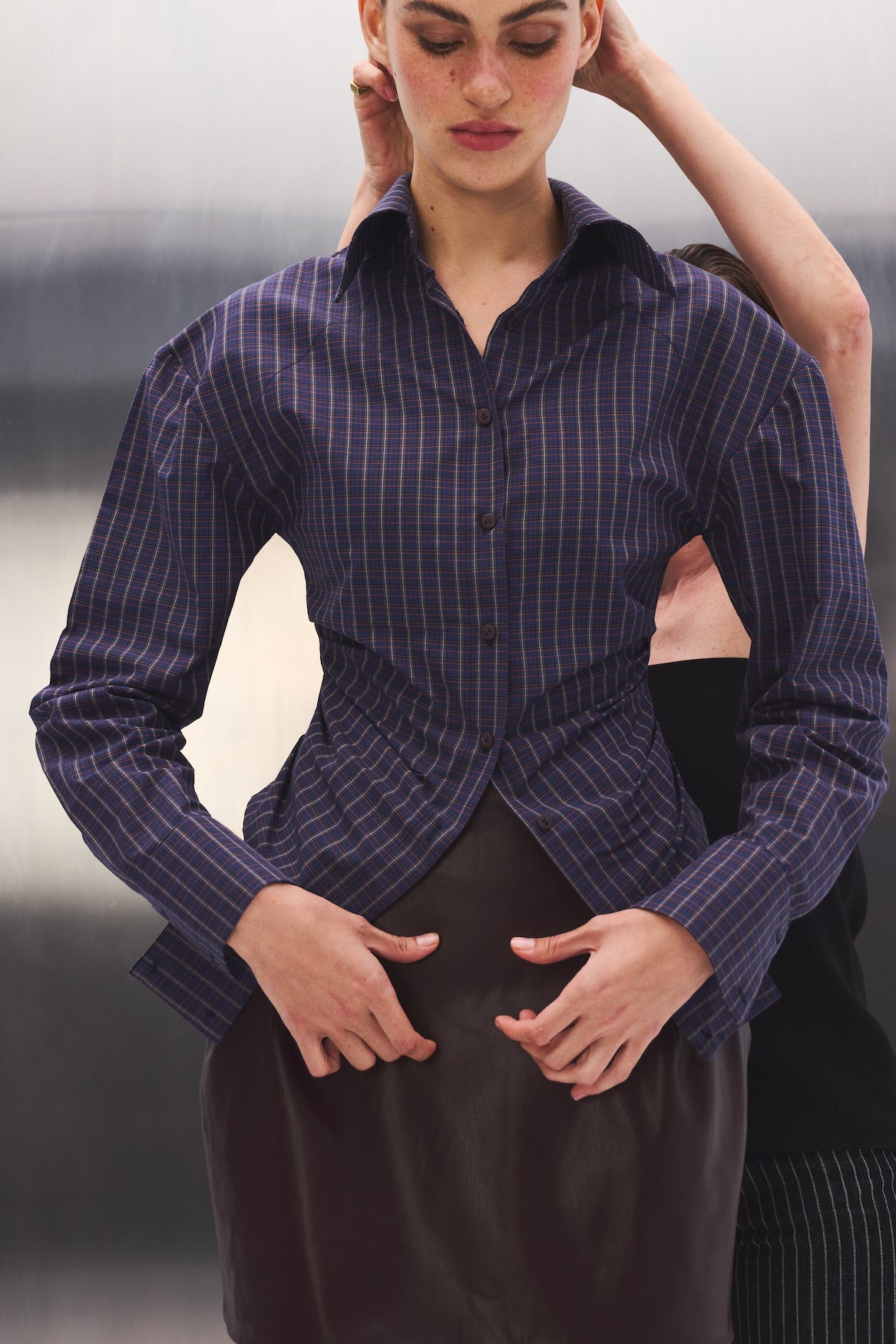 Indy Lacivert Ekoseli Gömlek