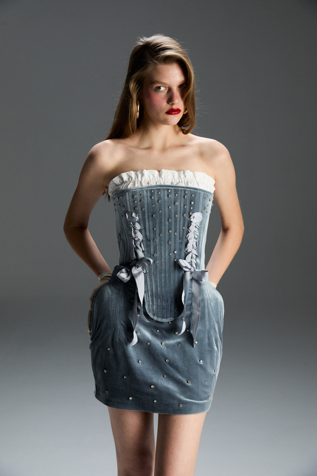 Gloria Kadife Korse Set