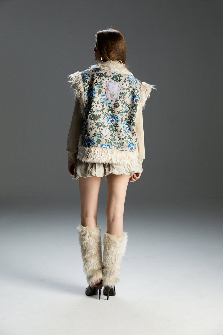 Milka Çiçekli Çift Taraflı Yelek