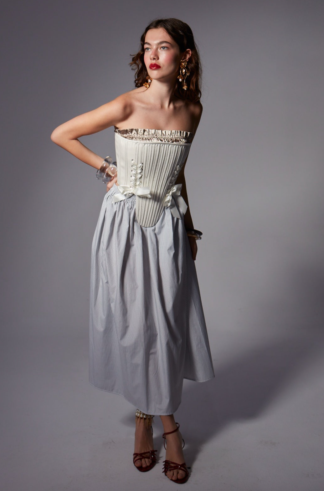 Amelia Çizgili Etek