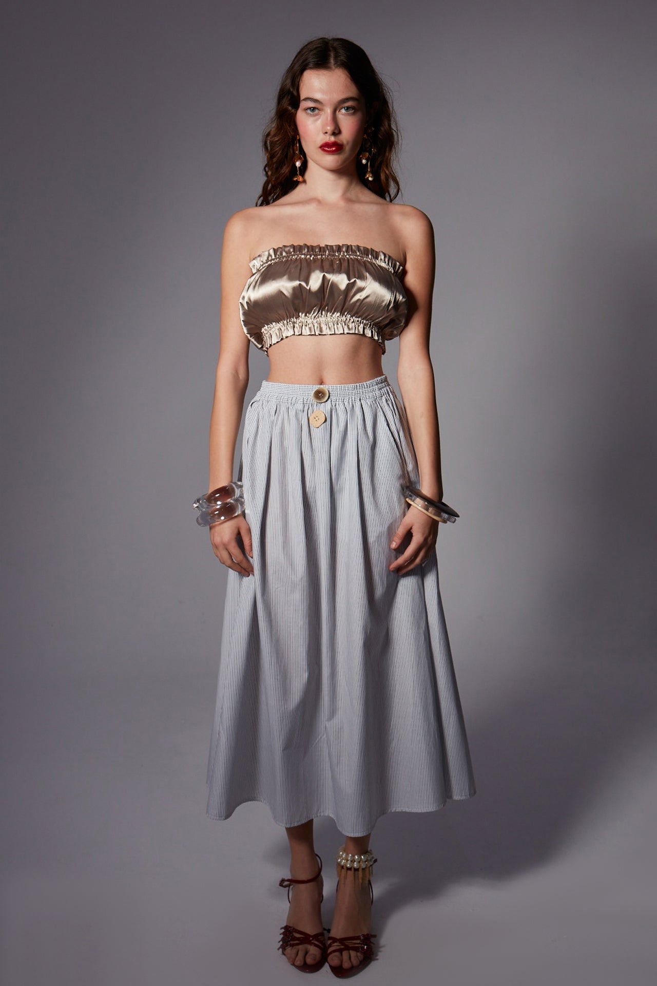 Amelia Çizgili Etek