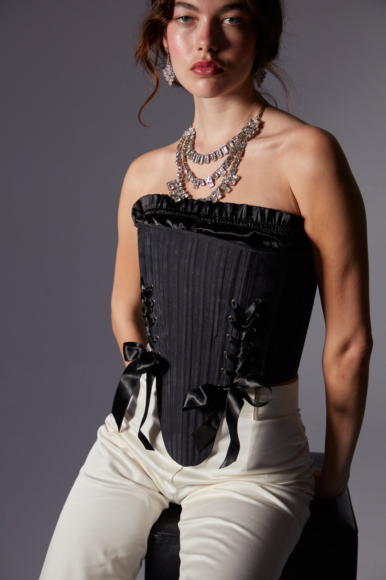 Eva Siyah Korse Set