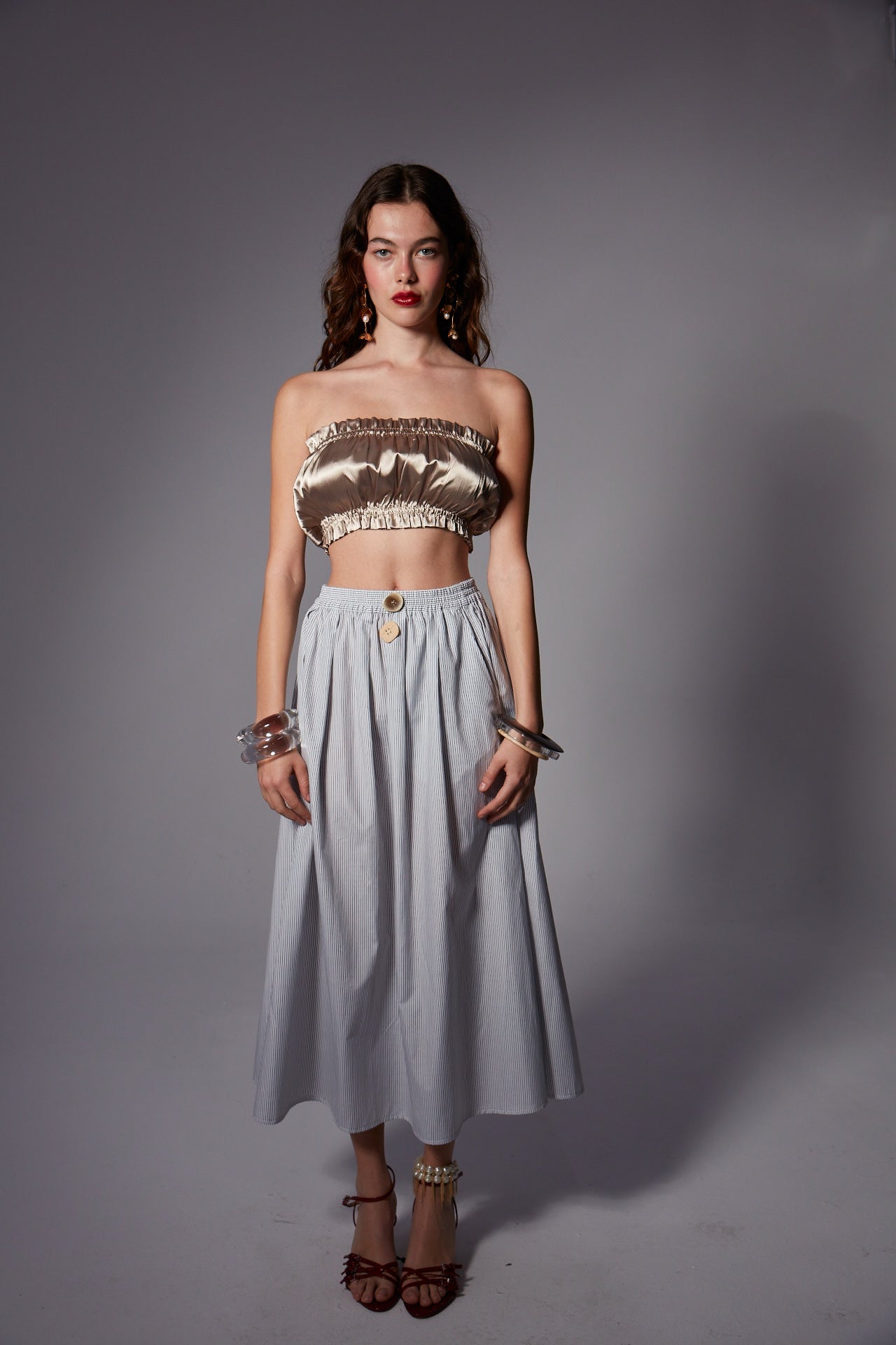 Amelia Çizgili Etek