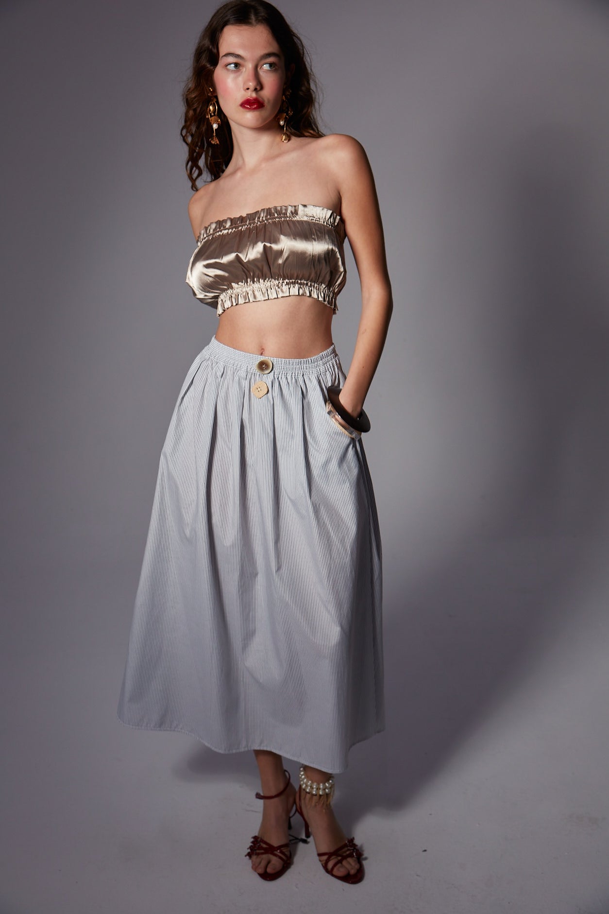 Amelia Çizgili Etek