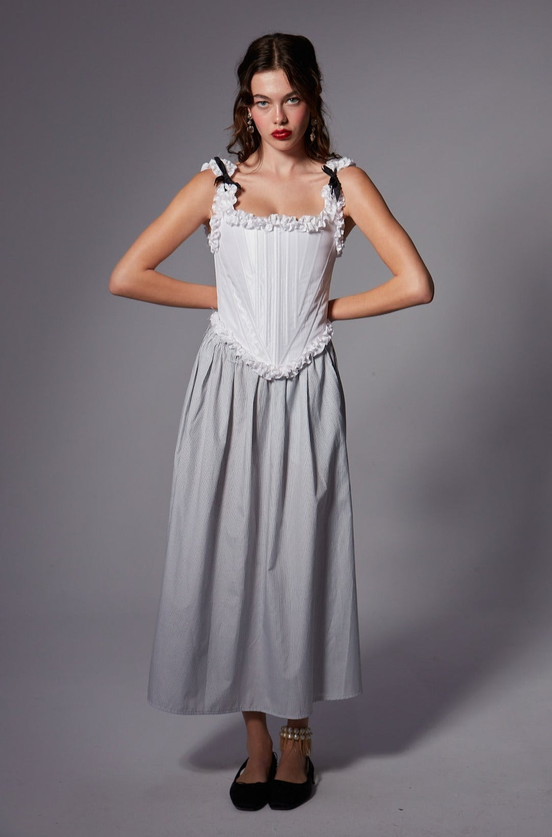 Amelia Çizgili Etek