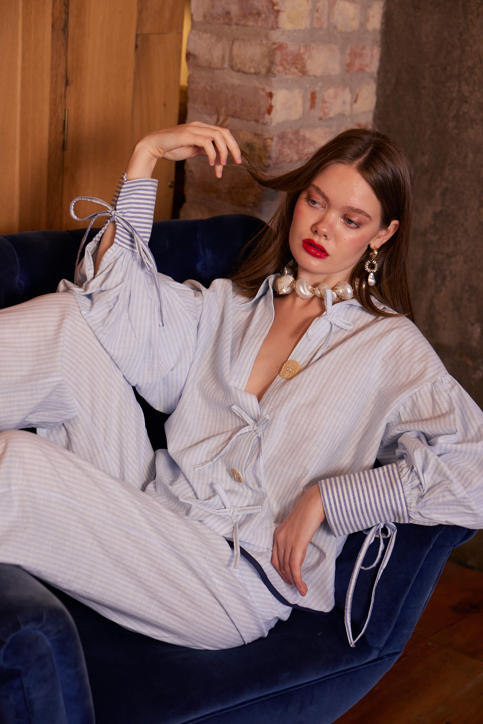 Marine Çizgili Gömlek