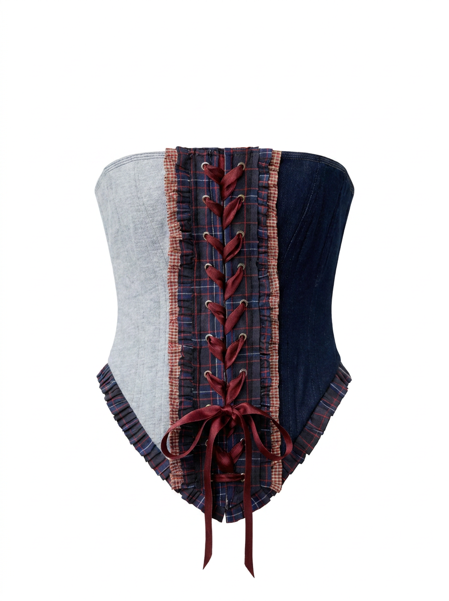 Robin Gri/Denim Korse Set