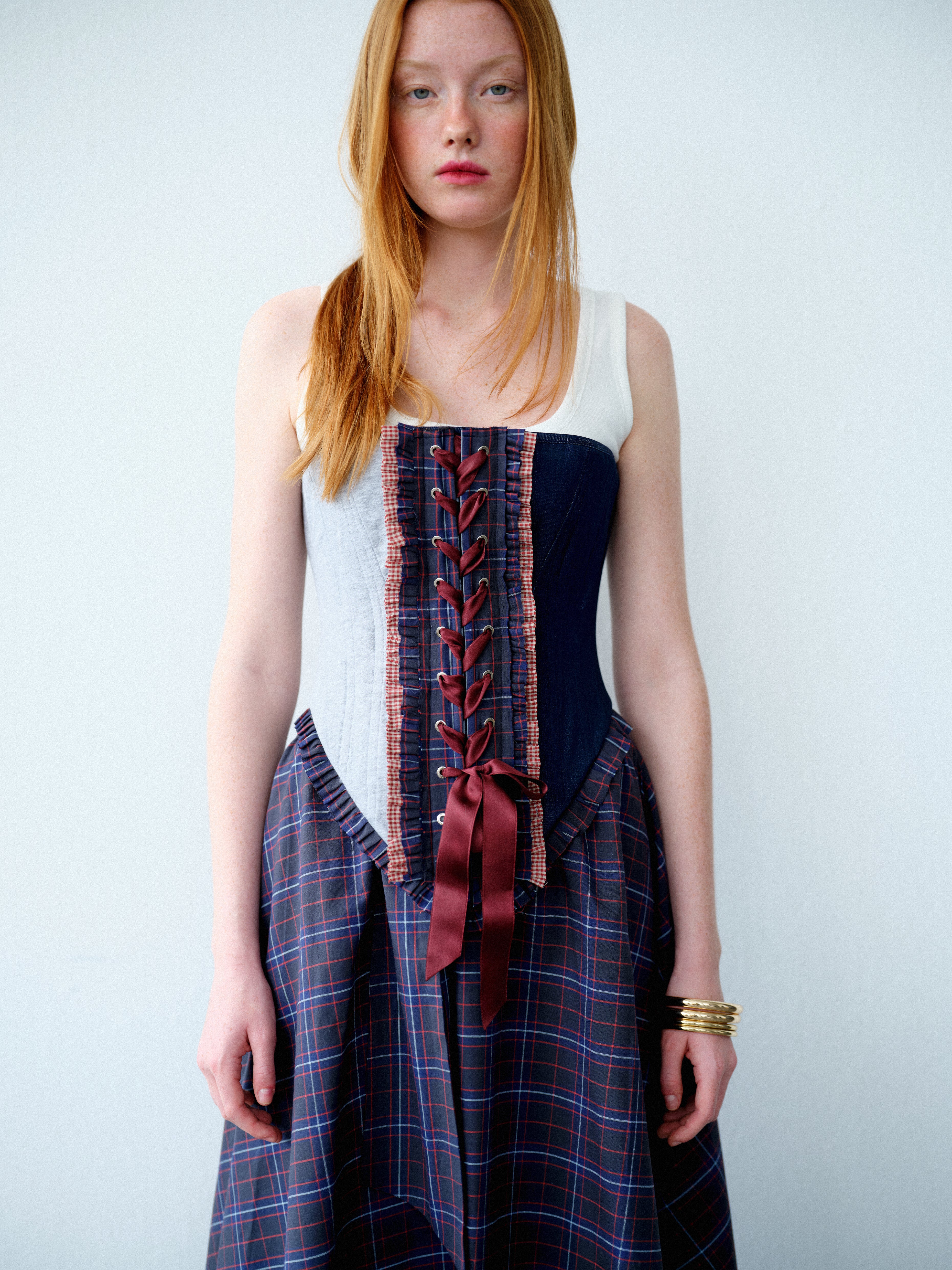 Robin Gri/Denim Korse Set