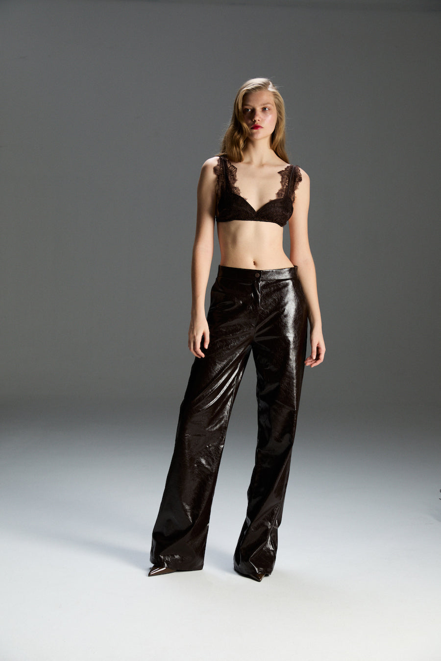 Valeria Kahverengi Deri Pantolon