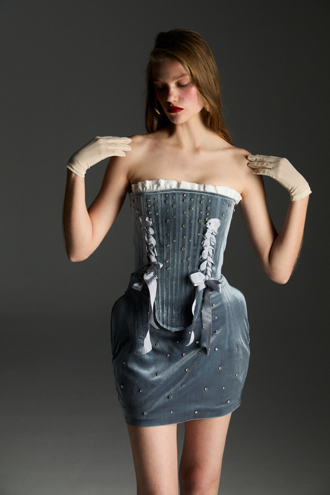 Gloria Kadife Korse Set