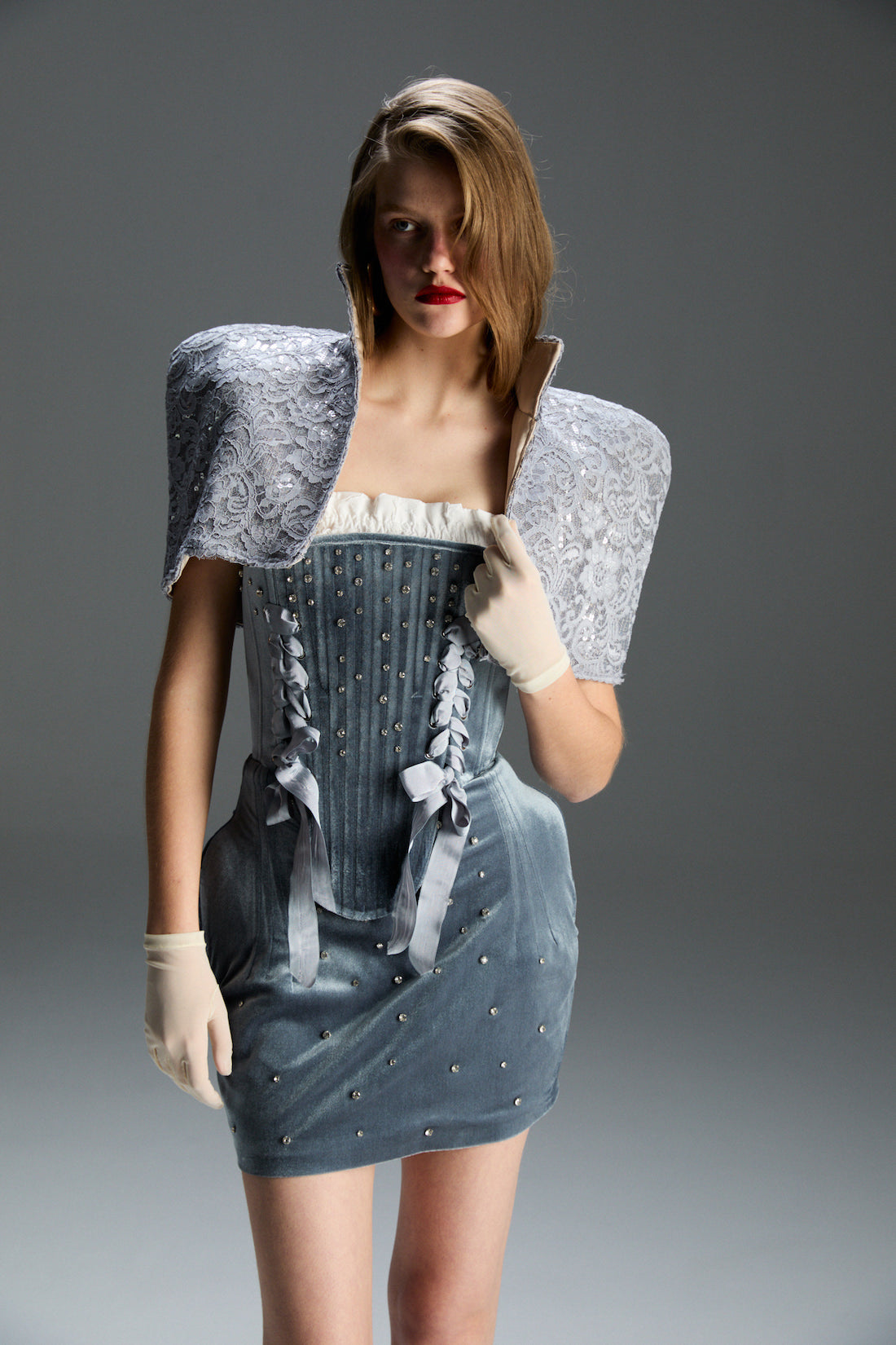 Gloria Kadife Korse Set