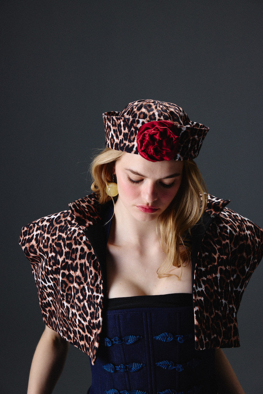 Flora Leopar Şapka