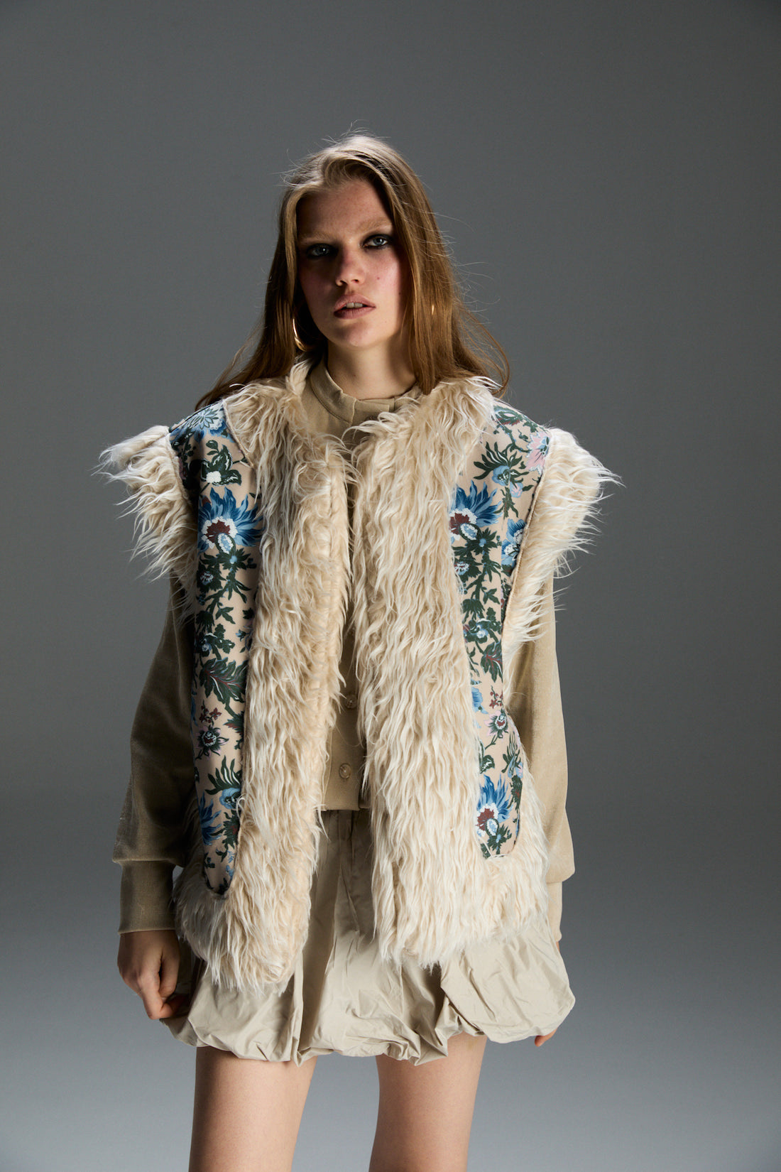 Milka Çiçekli Çift Taraflı Yelek