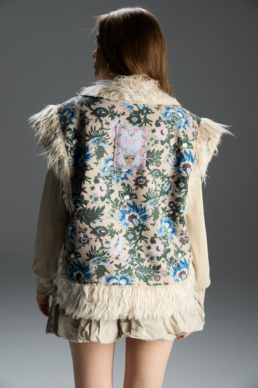 Milka Çiçekli Çift Taraflı Yelek