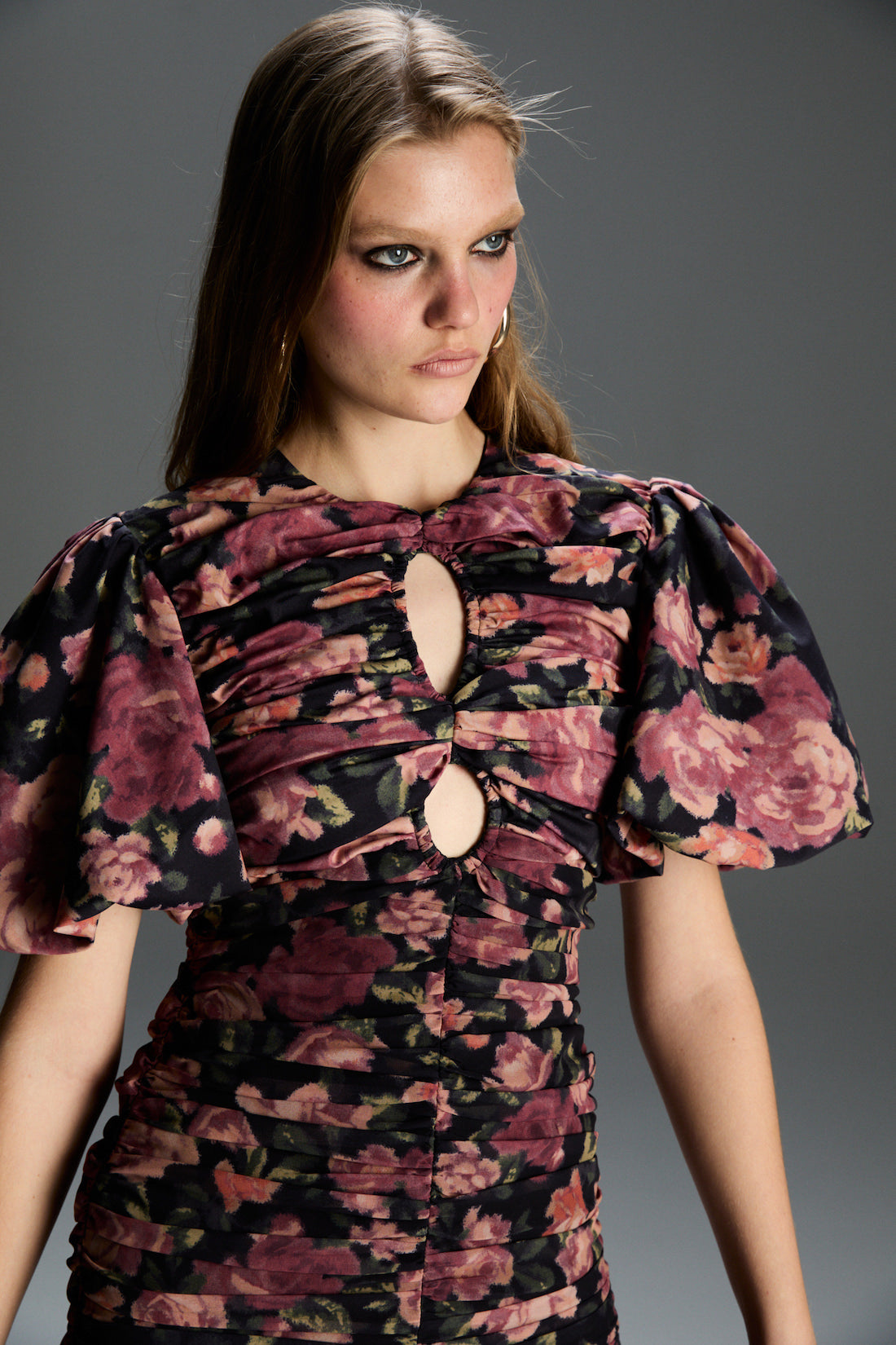 Clara Pembe Çiçek Desenli Elbise