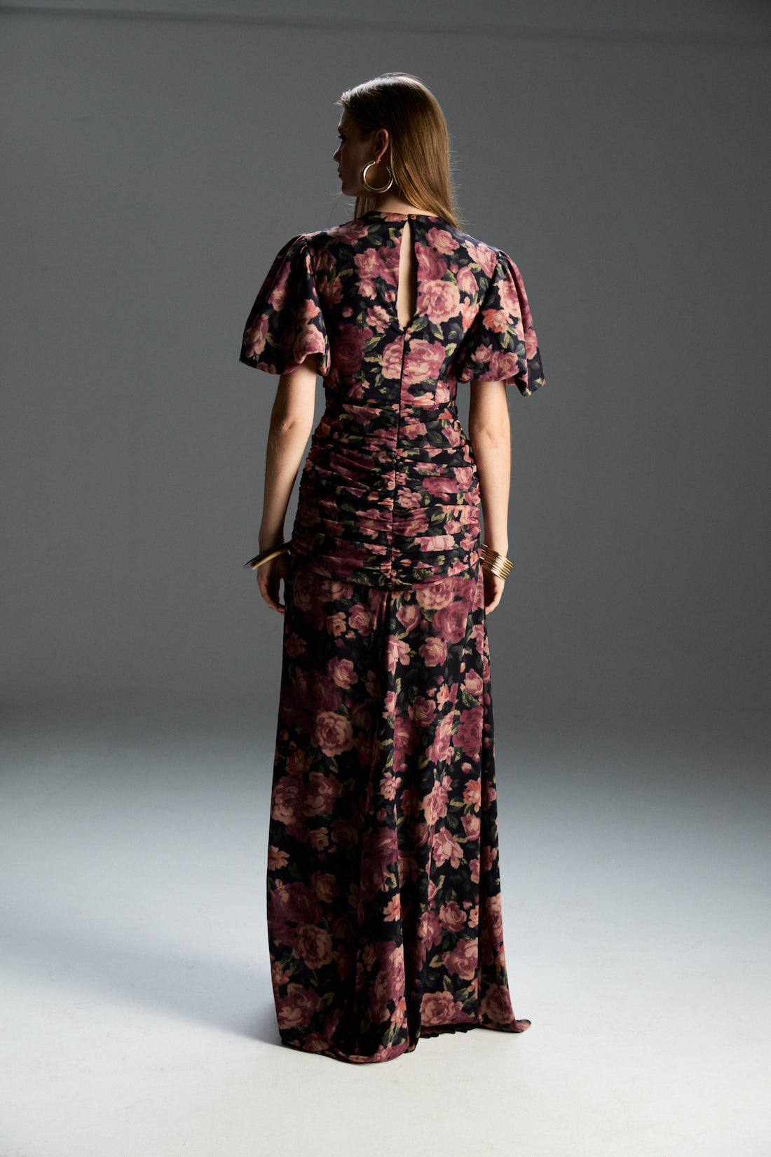 Clara Pembe Çiçek Desenli Elbise