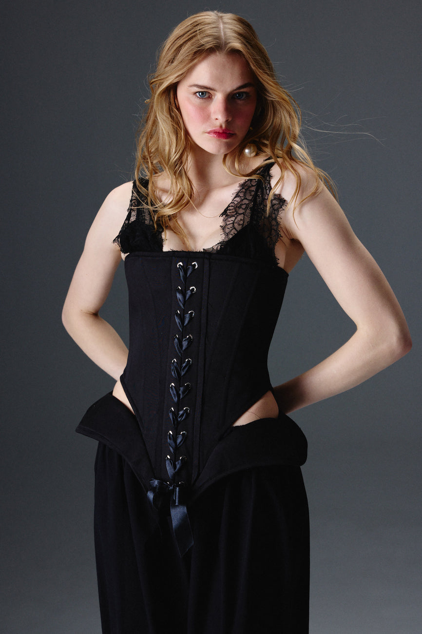 Grace Siyah Korse Set