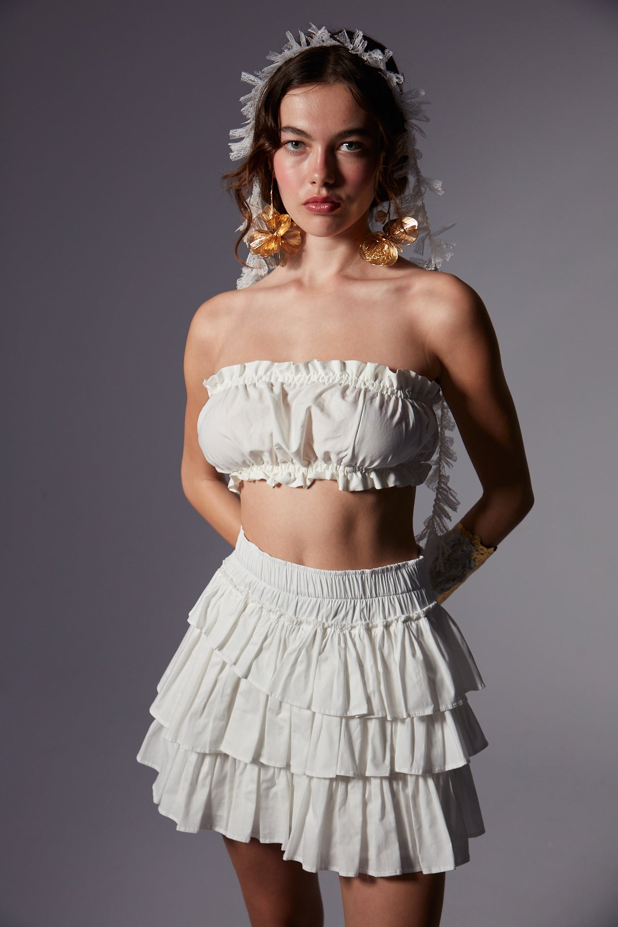 Marie in Denim Korse Set